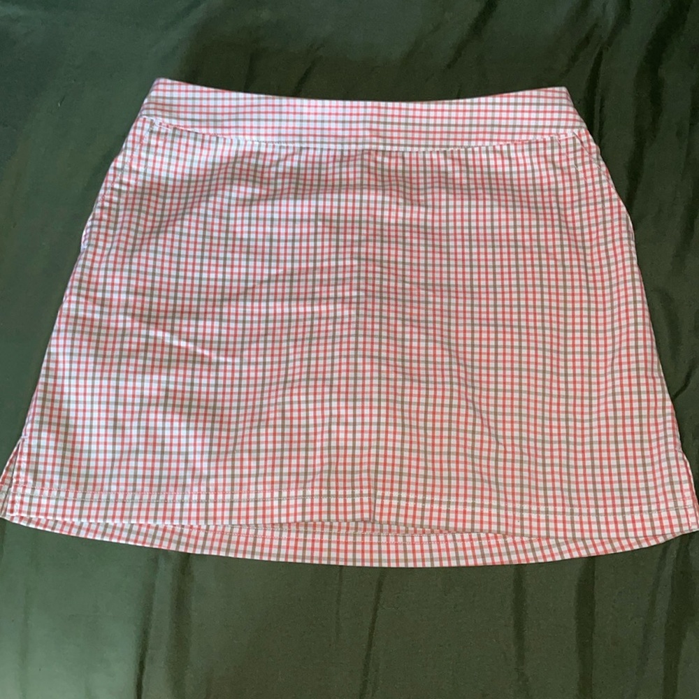 Adidas Climacool Golf Skort 6 Pink Tan White Plaid Shorts Skirt